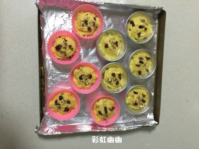 核桃蔓越莓玛芬,少女心的蔓越莓玛芬蛋糕