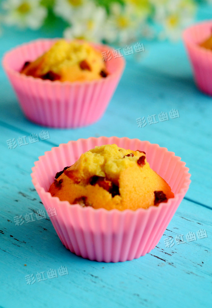 核桃蔓越莓玛芬,少女心的蔓越莓玛芬蛋糕