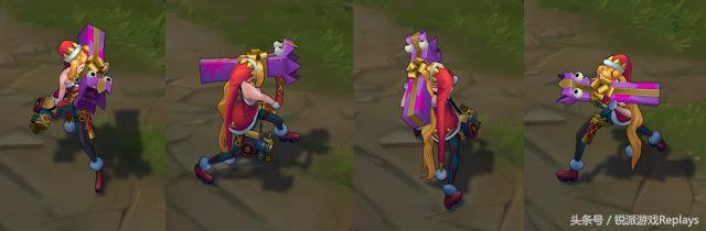 英雄联盟金克丝情人节皮肤视频,冰雪圣诞金克丝