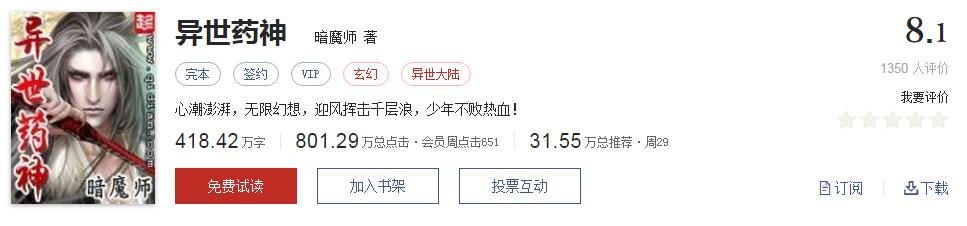 50大公认网络小说神作,网络评分最高小说20部