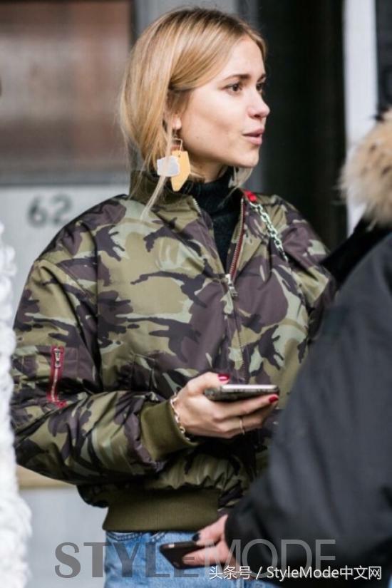 迷彩服的时尚穿搭,迷彩工装风搭配外套