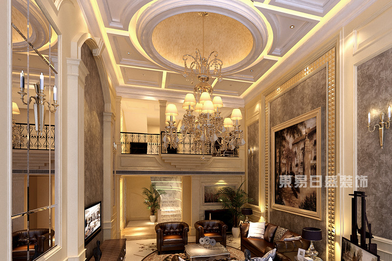 公寓顶层复式楼装修参考，北京和乔丽晶，400平欧式古典风格
