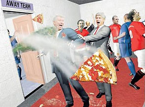 历史曼联vs阿森纳火爆场面,温格谢幕战弗格森