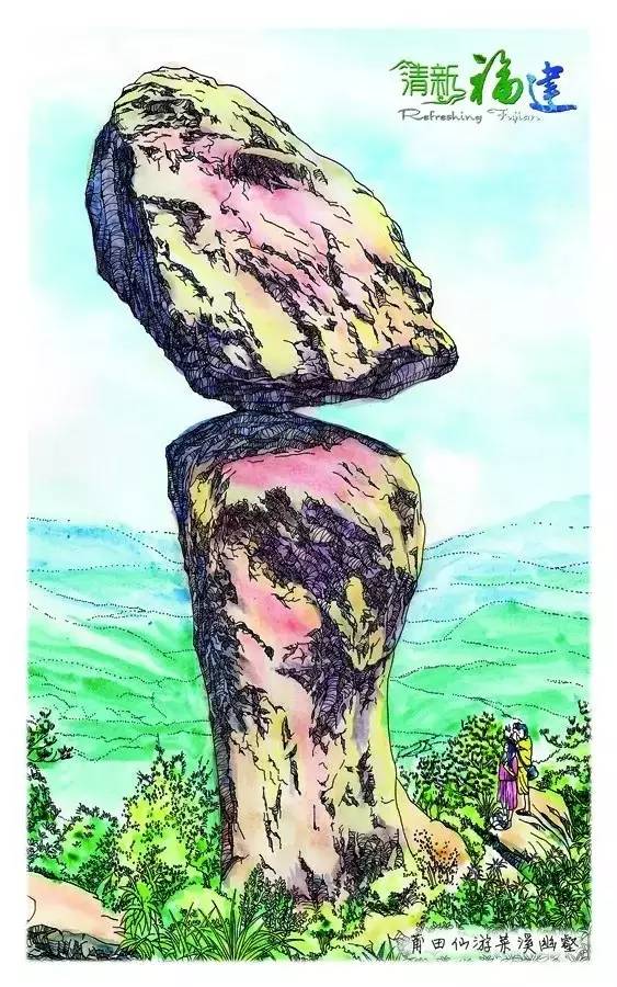 莆田手绘风景旅行图,手绘莆田风景