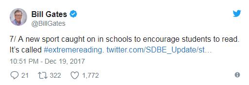 比尔盖茨在Twitter上分享2017年让他感动的几件事