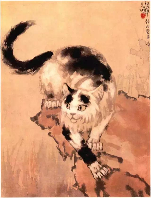 徐悲鸿画猫作品欣赏,徐悲鸿画马谁画鸡