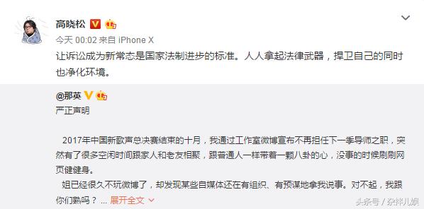 那英终于开始反击了！爱徒张碧晨和好友高晓松力挺，网友纷纷声援