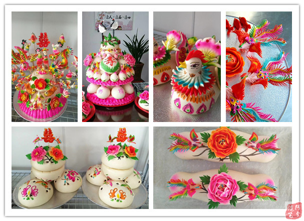 农村妇女创业手工制作,中国传统面塑做的蛋糕