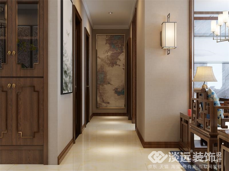 淡远装饰设计,丹阳125平米中式装修风格效果图