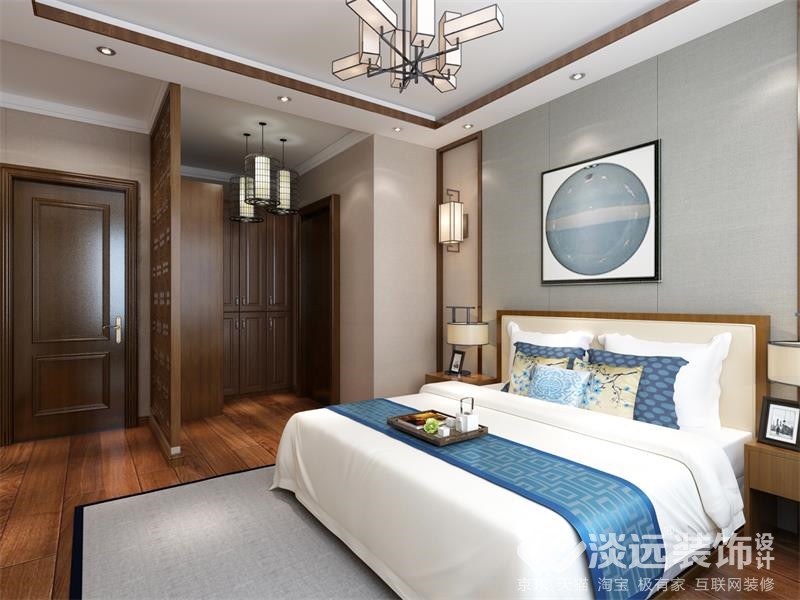 淡远装饰设计,丹阳125平米中式装修风格效果图