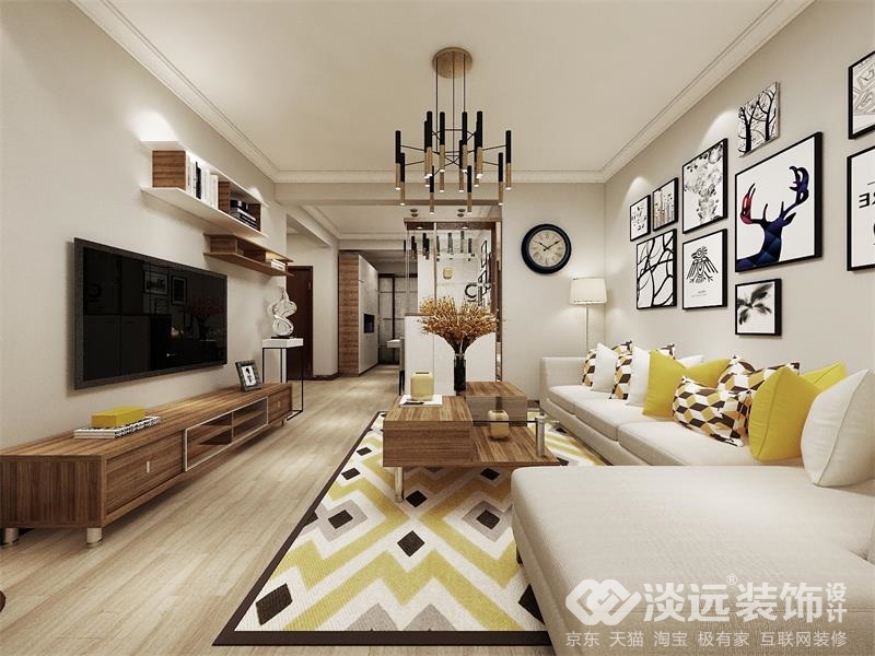 简欧82平米风格装修效果图,淡远装饰设计