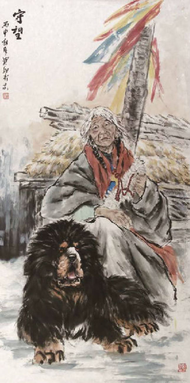 王贵邱国画藏獒欣赏,王贵邱国画精品欣赏