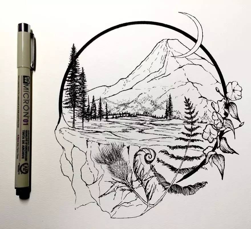 一支樱花针管笔就可以画出一幅惊世作品，厉害了我的哥