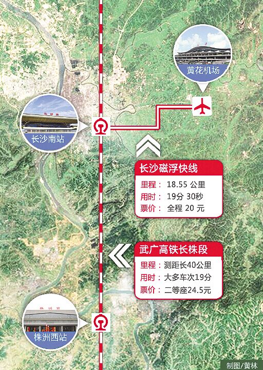 磁浮快线长沙机场到高铁站,长沙高铁至机场磁浮时刻表