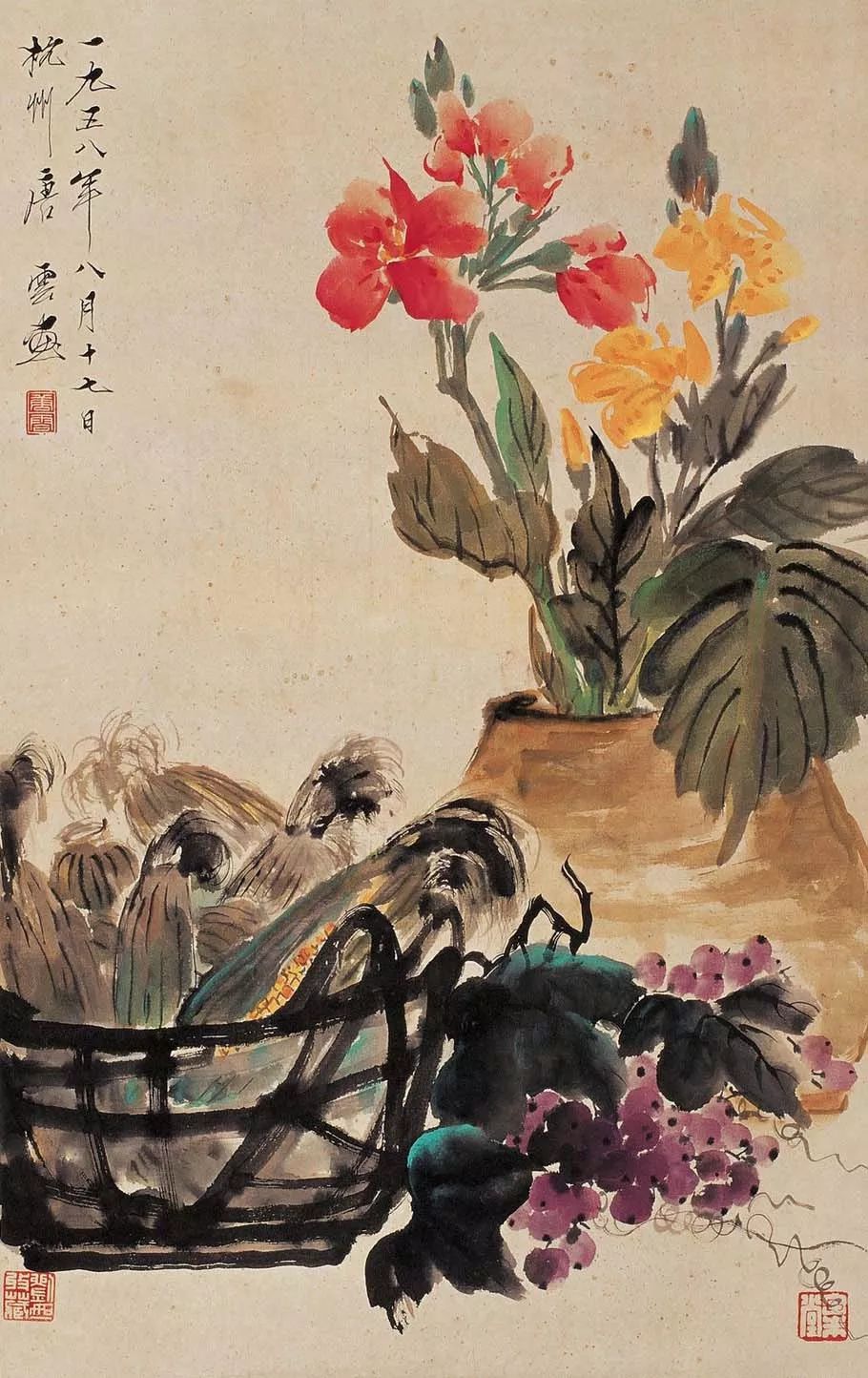 唐云早期花鸟作品欣赏,唐云先生花鸟条幅全集