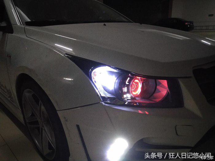 雪佛兰科鲁兹大灯改装小透镜led灯,17款雪佛兰科鲁兹改透镜大灯