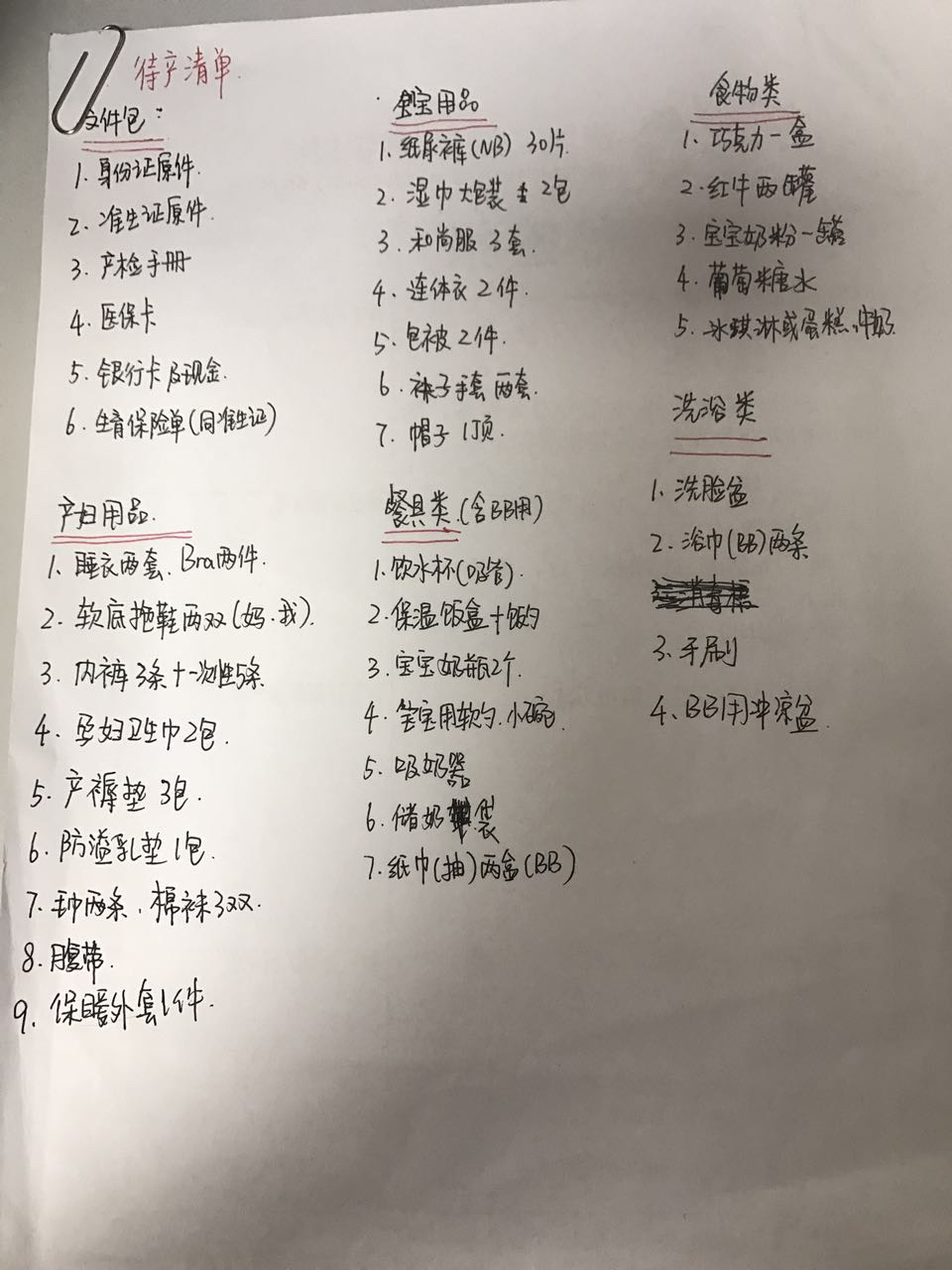 孕产必备的待产包清单,母婴知识待产包