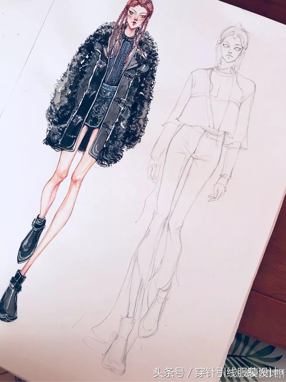 服装手绘效果图,时装手绘效果图夏装