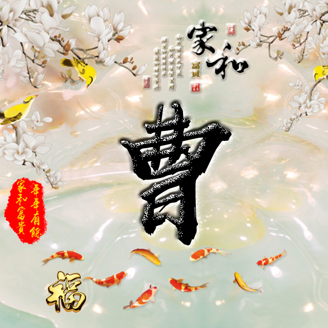 彩字百家姓头像,百家姓氏字体带吉祥祝福头像