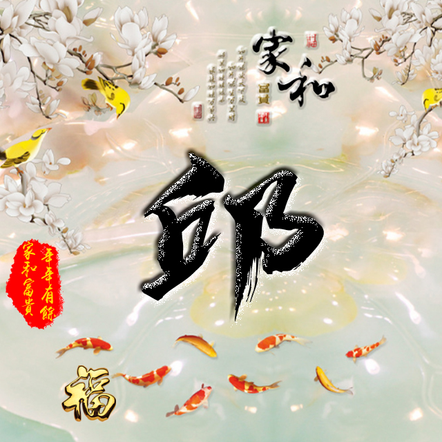 百家姓变形字体个性姓氏头像,彩字百家姓头像