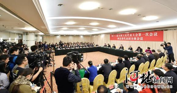 河北代表团采访,河北省代表团入场