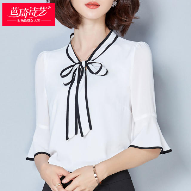 雪纺衫超仙甜美不规则,优雅雪纺衫甜美风小衫