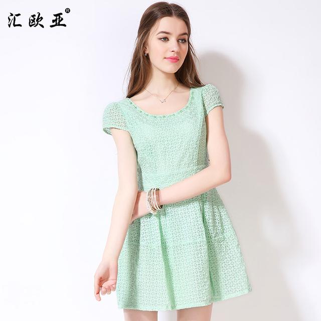 纯色收腰连衣裙女夏季新款,夏季雪纺纯色连衣裙