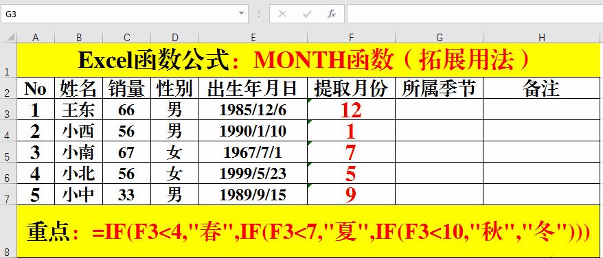 excel中month函数的使用方法,excel函数公式2007