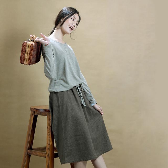 光腿穿裙子好看吗,棉麻显瘦通勤气质显腿长连衣裙