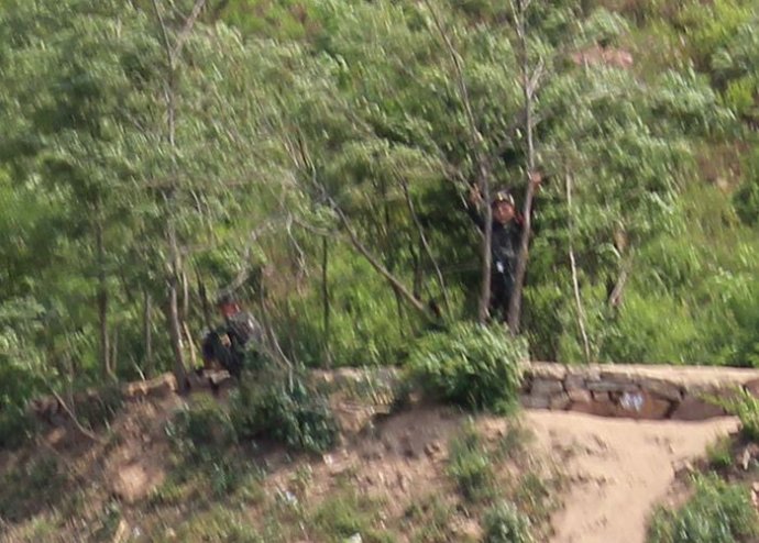 中朝边境美丽的风景,中朝边境桃花盛开的地方