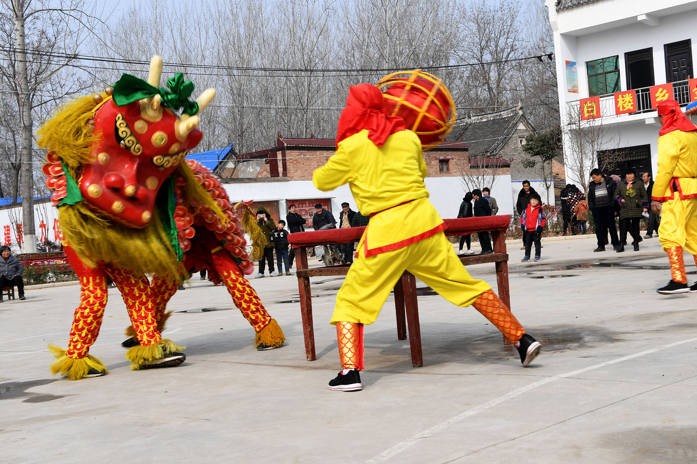 麒麟舞猜灯谜全家福:白楼乡金西村民的生活白糖粘蜜那叫个甜