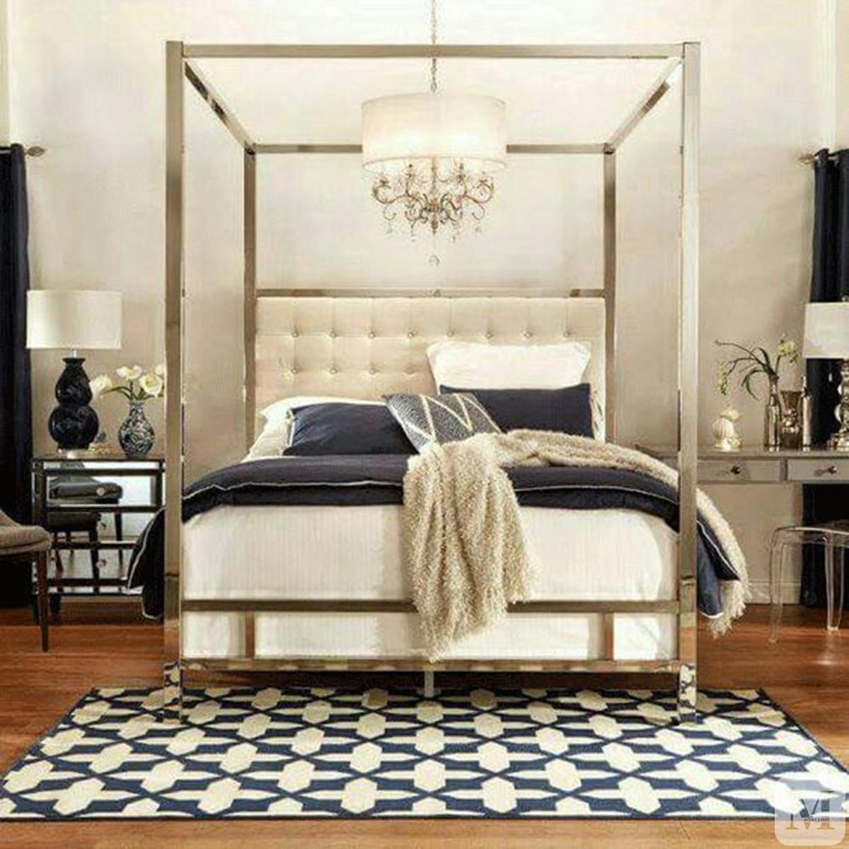 法式卧室黑色床搭配效果图,豪宅卧室上下铺