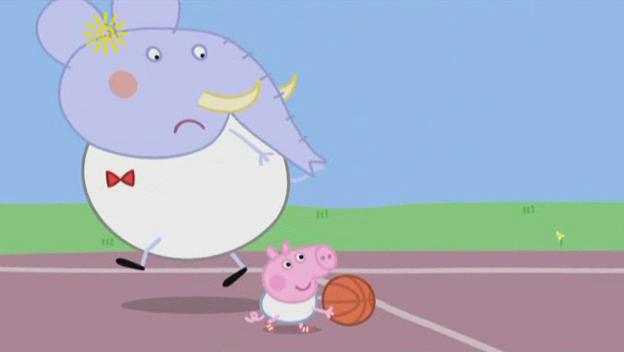 粉红小猪动画片英文版,小猪佩奇篮球动画片英文版