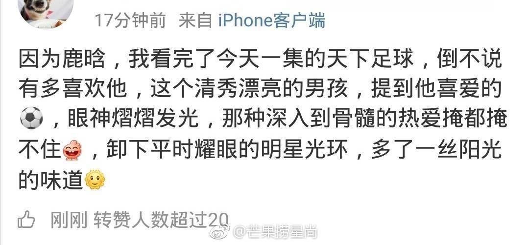 天下足球鹿晗专访视频,天下足球鹿晗采访