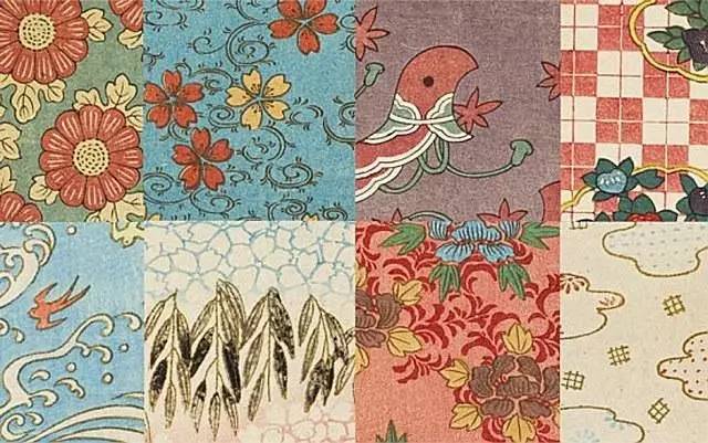 日本翩翩起舞的植物纹样