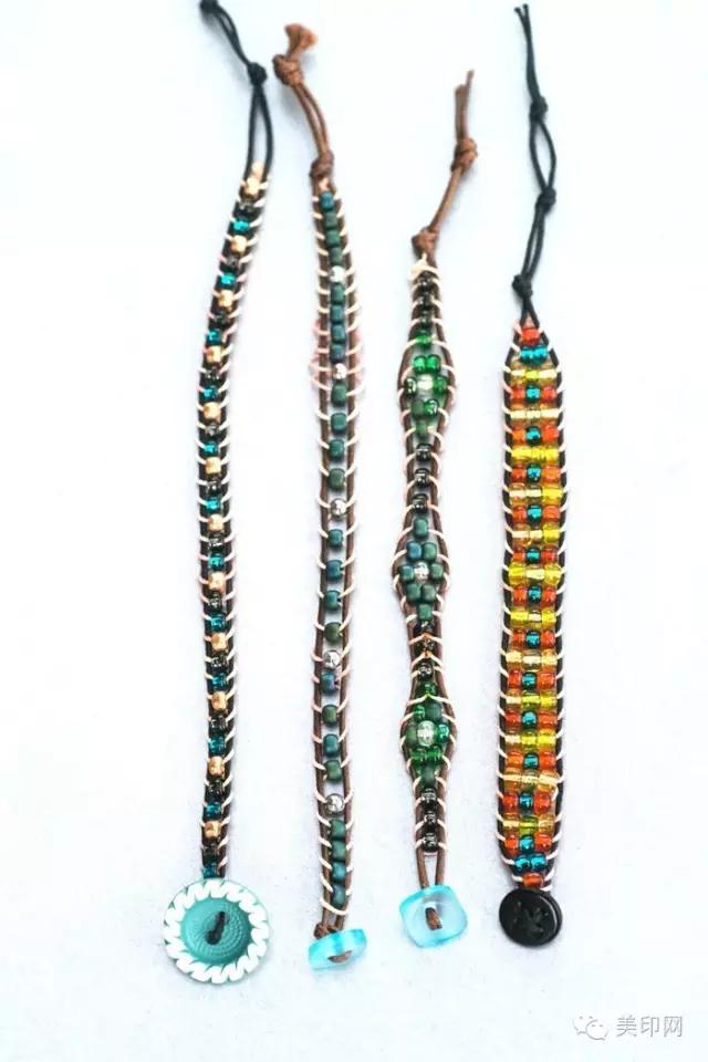 小众欧美复古串珠手链教程,珠子diy手链图片波西米亚风