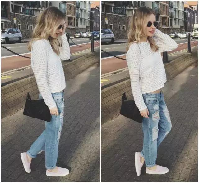 60岁阿姨都穿小白鞋，那我只好穿小粉鞋了