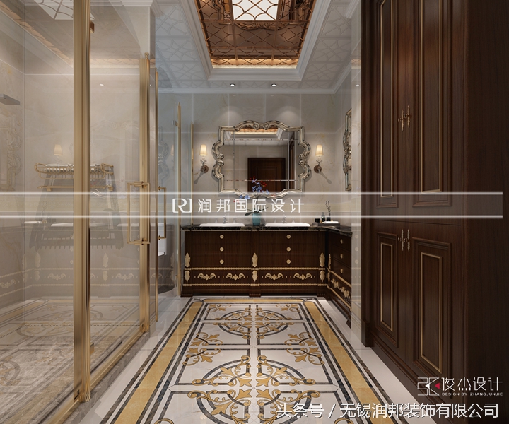 300平米美式风格一楼半豪华别墅,简约法式别墅案例