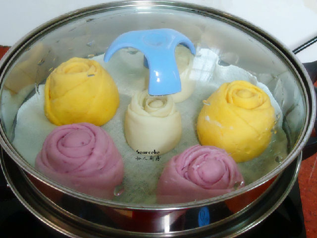多彩馒头图片,玫瑰馒头花样