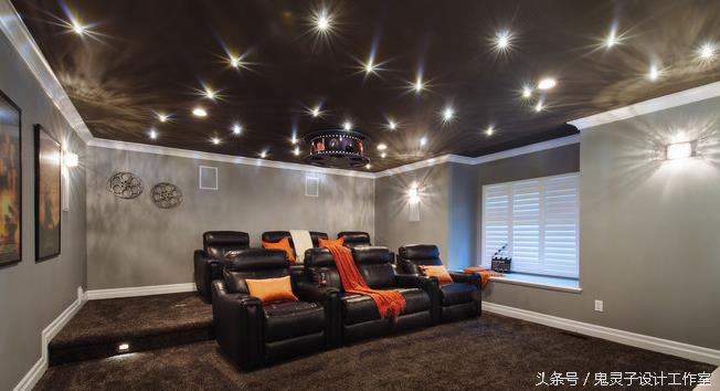 家里的娱乐室装修效果图,轻奢风格视听室装修效果图