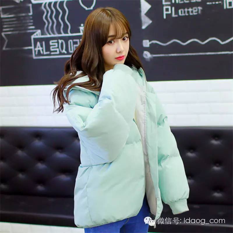 甜美面包服中长款中学生,甜美风羽绒面包服