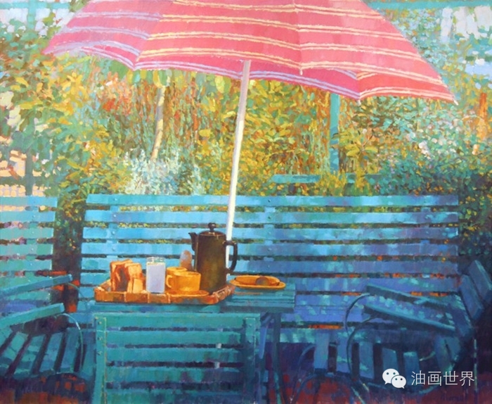 禅意山水意境油画,浓郁诗意的风景油画