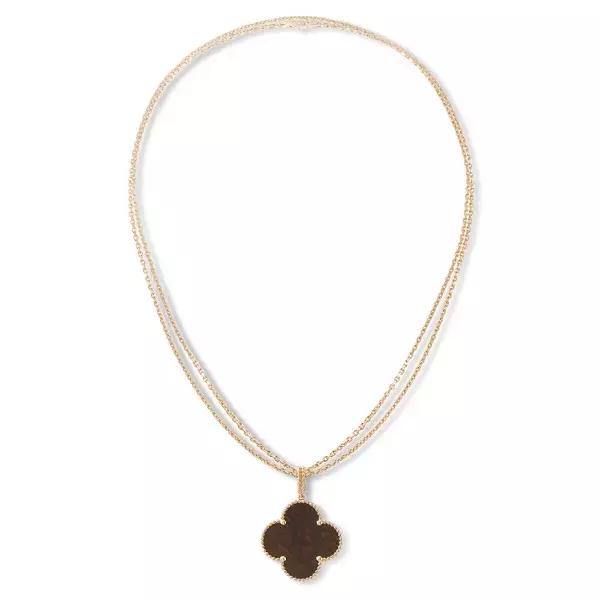 vca四叶草带钻项链系列,vca梵克雅宝四叶草项链