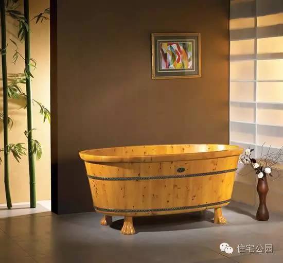 卫生间浴缸木头设计效果图,温泉式浴缸装修