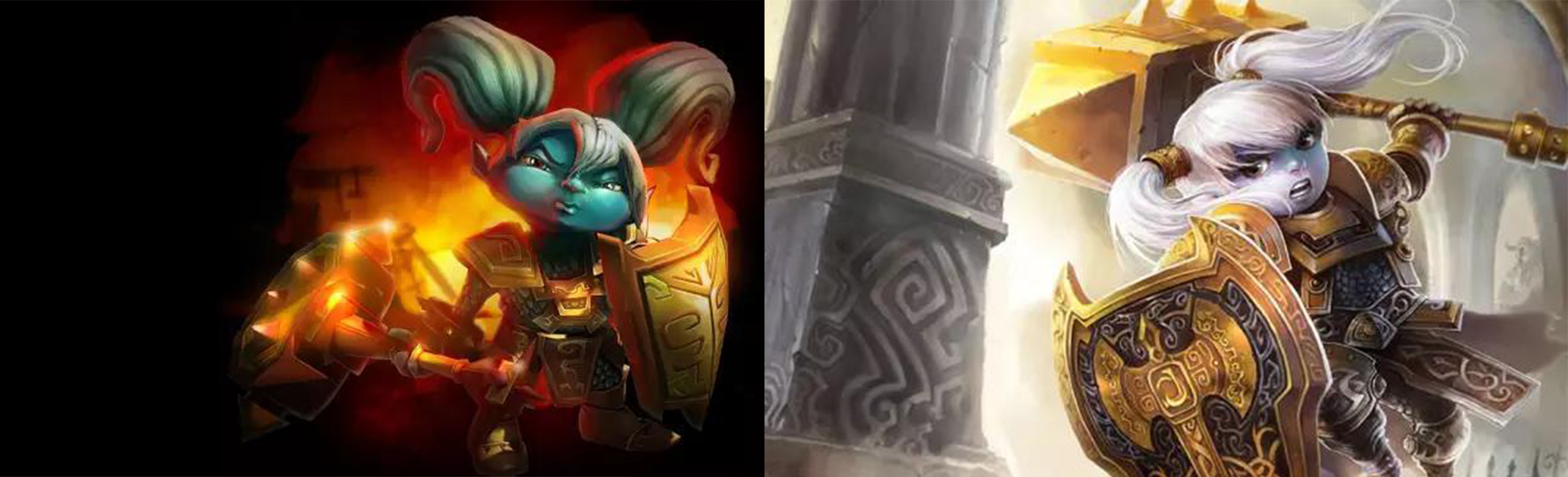 英雄联盟美服原画和国服的区别,lol美服原画与国服原画对比