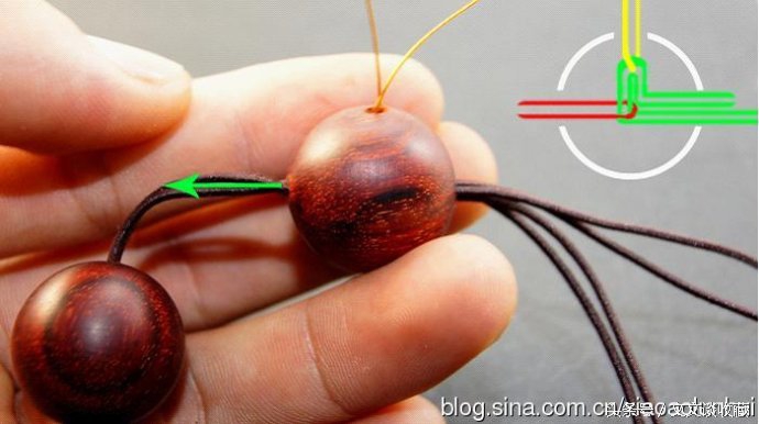 单股弹力绳手串收尾打结图解,穿手串的方法视频教程