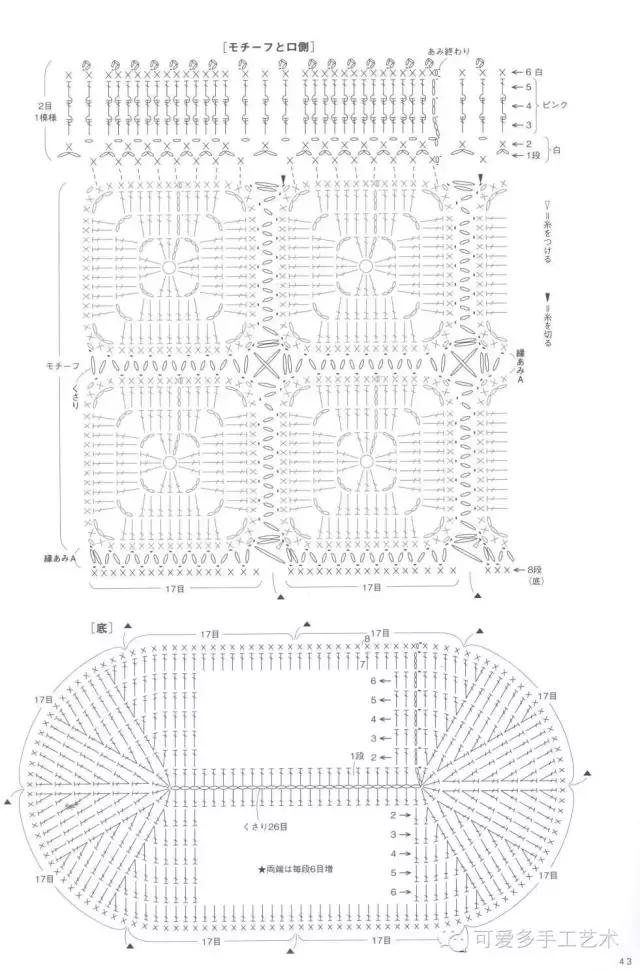 蛋糕草莓包包钩针编织图解,单肩斜挎钩针包包图解大全
