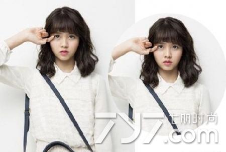 2017韩式中长发中分发型图片,适合圆脸微胖女生中长发韩式卷发