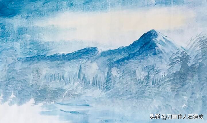 水墨画雪景简单的画法,刀画雪景