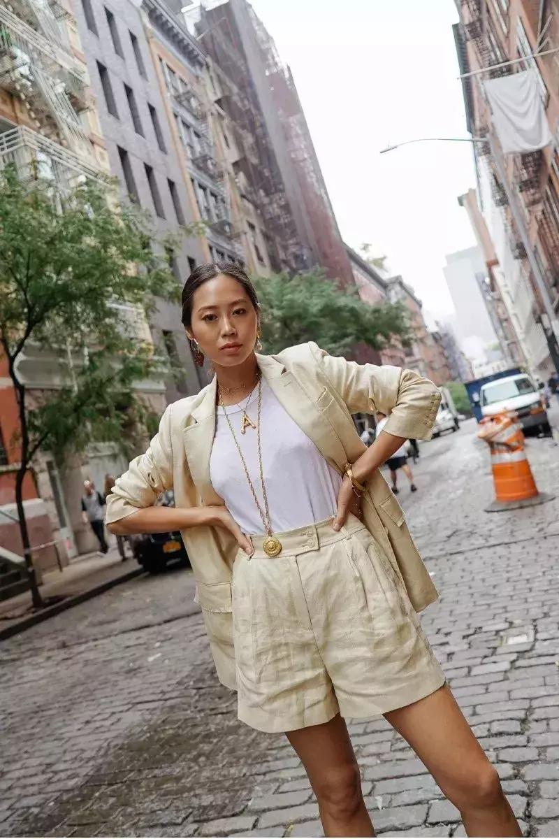 夏天亚麻显瘦气质套装,今夏流行穿亚麻高级爆了